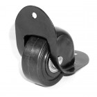50mm Black Recessed Edge Castor with Curved Radius